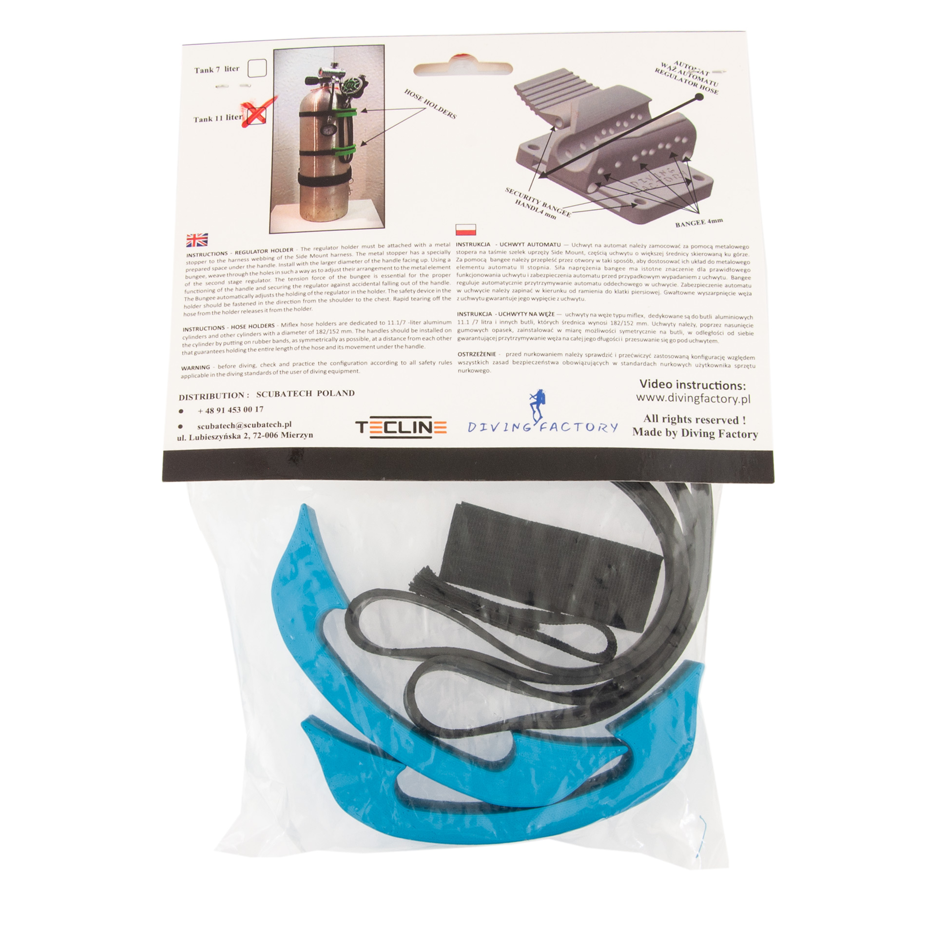 HOSE HOLDERS, for 11,1 / 7 liter aluminum cylinders and other cylinders with a diameter of 182/152 mm.
